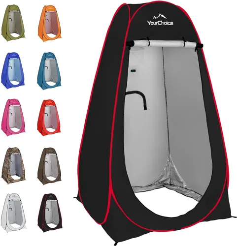 Your Choice Tienda de Ducha Emergente de Privacidad - Tienda de Cambio Portátil para Camping, Playa y Senderismo - 6.2 Pies Ligera con Bolsa de Negro
