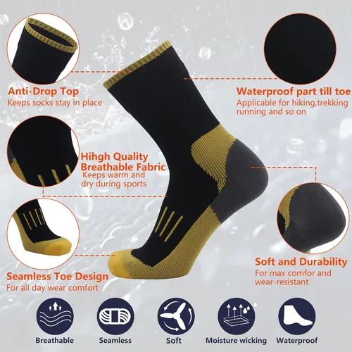 Miniatura 4 de Waterproof Socks for Men Women, Outdoor Sports Breathable Waterproof Socks for Hiking Camping Wading Trekking
