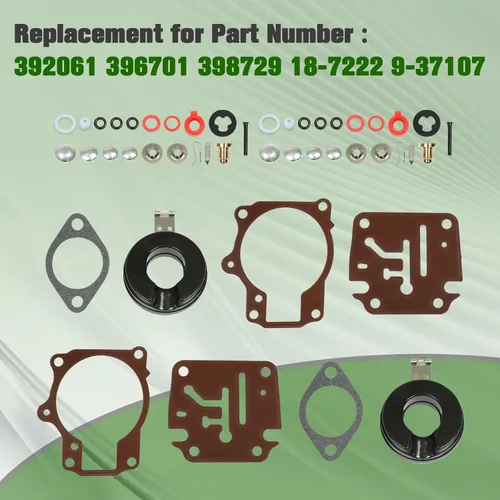 Miniatura 5 de ALL-CARB 2 kits de reparación de carburador y reemplazo de flotador para Johnson Evinrude 50 55 60hp