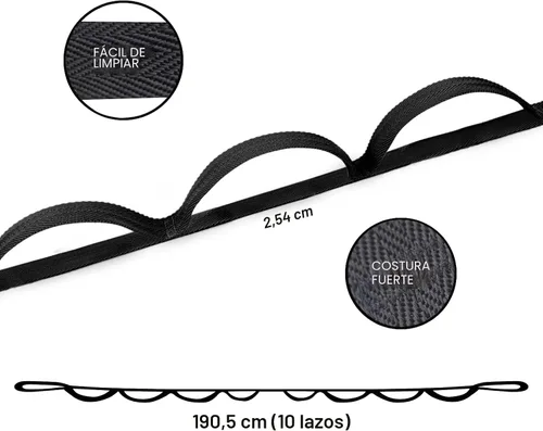 Miniatura 2 de A AZURELIFE Premium Durable Stretch Straps with Loops, Stretching Strap for Physical Therapy, Multi-Loop Yoga Strap Fitness Exercise Strap for Yoga