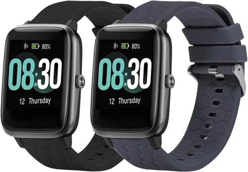 TenCloud Paquete de 2 correas compatibles con GRV FC1/FC5 de 0.748 in Veryfitpro para ID205L ID205S bandas deportivas de repuesto para GRV ID205L