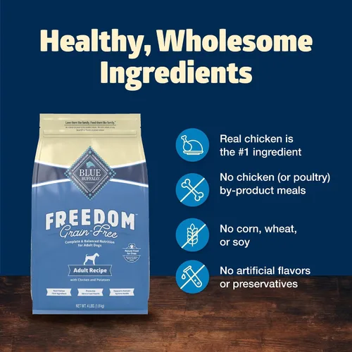 Miniatura 6 de Blue Buffalo Freedom - Alimento seco para perros sin granos, nutrición completa y equilibrada para perros adultos, fabricado en los Estados Unidos
