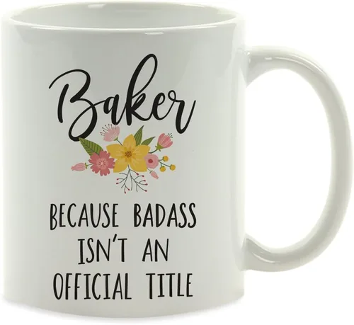 Miniatura 56 de Andaz Press Taza de café de 11 onzas, regalo de broma, tía porque Badass no es un título oficial, gráfico floral, 1 paquete