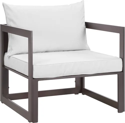 Miniatura 17 de Modway Fortuna otomana de aluminio para patio al aire libre, color blanco y gris Blanco Gris