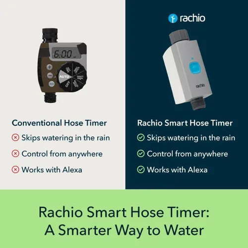 Miniatura 3 de Rachio Temporizador inteligente de manguera (solo 1 válvula) – Temporizador de grifo para exteriores controlado por aplicación, instalación rápida