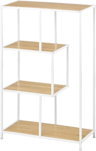 Miniatura 8 de mDesign Organizador de estante de almacenamiento de metal de mediados de siglo, 4 niveles, uso en baño, cocina, entrada, pasillo, vestíbulo