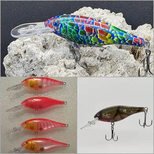 Miniatura 6 de 10 Señuelo en Blanco sin Pintar Minnow Crankbait de Agua Superior sin Labios Jerkbait Señuelos de Pesca