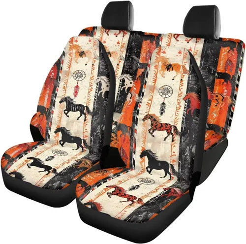 Miniatura 36 de Howilath 250 USA Anniversary - Juego de 4 fundas de asiento de automóvil de ajuste universal para asientos delanteros y traseros para uso en todas