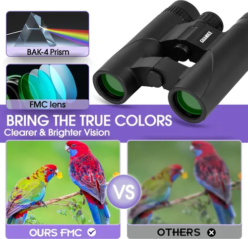 Miniatura 2 de Binoculares 10x25 para niños, mini prismáticos compactos de bolsillo, impermeables, binoculares pequeños para observación de aves, viajes, Azul