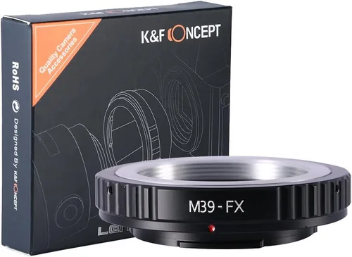 Adaptador de Montura de Objetivo K&F Concept Compatible con Lente Leica M39 (Rosca Leica de 39mm x1) para Cámara Sin Espejo Fujifilm X-Pro1
