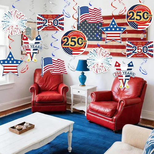 Miniatura 4 de 6 7 Birthday Hanging Swirl Decorations, 30Pcs Six Seven Party Ceiling Streamers for 6 7 Meme Ice Cream Birthday Party Supplies