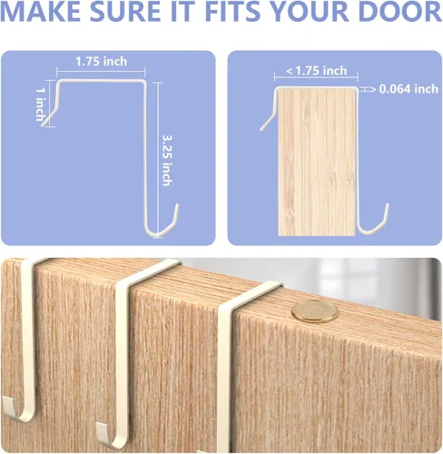 Miniatura 8 de FENTEC 1 paquete de organizadores de zapatos para colgar sobre la puerta, organizador de zapatos colgante con bolsillo profundo grande para zapatos