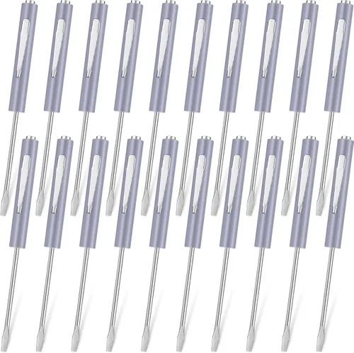 Miniatura 9 de Shimeyao Juego de 20 destornilladores de cabeza plana de bolsillo, pequeños destornilladores magnéticos de bolsillo, mini clips a granel, Verde