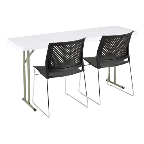 Miniatura 8 de Norwood Commercial Furniture Mesa de entrenamiento plegable para interiores y exteriores, de 5 pies, rectangular, de plástico moldeado por soplado