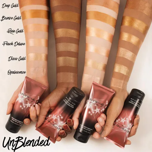 Miniatura 3 de Melanie Mills Hollywood Gleam Body Radiance - Maquillaje todo en uno, hidratante y resplandor para rostro y cuerpo, color dorado discoteca, mini, 1