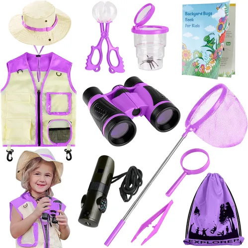 Miniatura 9 de INNOCHEER Atrapa insectos para niños, kit de explorador para niños, juguetes al aire libre para niños pequeños de 3 a 5 años, juguetes al aire libre