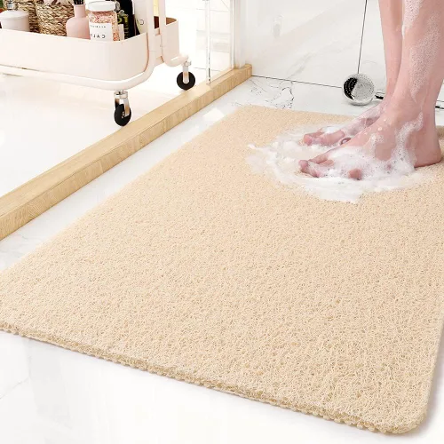 Tapete antideslizante para bañera, 16 x 24 pulgadas, tapetes de ducha para bañera, tapetes de baño de PVC con textura de lufa para áreas húmedas,