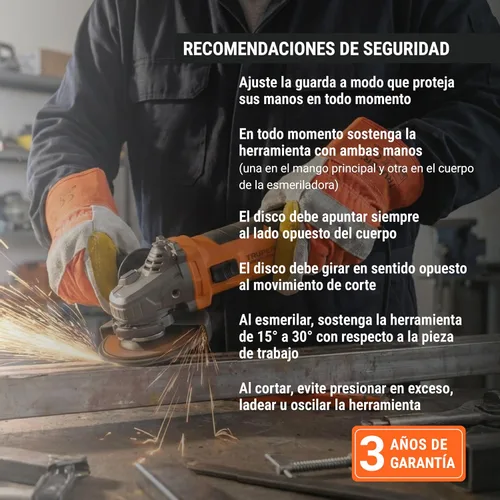 Miniatura 8 de Amoladora angular 4-1/2 ', ERGO PRO 800 W
