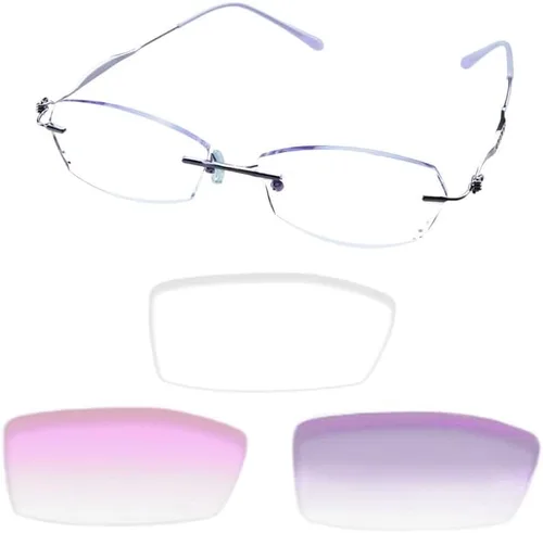 Miniatura 14 de VisionGlobal Lentes de lectura con bloqueo de luz azul sin montura con lente personalizada que reducen la fatiga ocular con diamantes elegantes