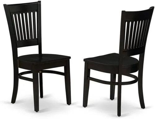 Miniatura 4 de East West Furniture DLVA3-BLK-W, juego de dinette de 3 piezas para espacios pequeños que incluye una mesa de comedor redonda con hojas abatibles y 2