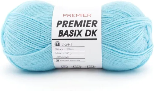 Miniatura 37 de Premier Yarns Basix Hilo DK, hecho de acrílico, hilo ideal para ganchillo y tejido, lavable a máquina, rosa camafeo, 3.5 onzas, 306 yardas Rosa Cameo