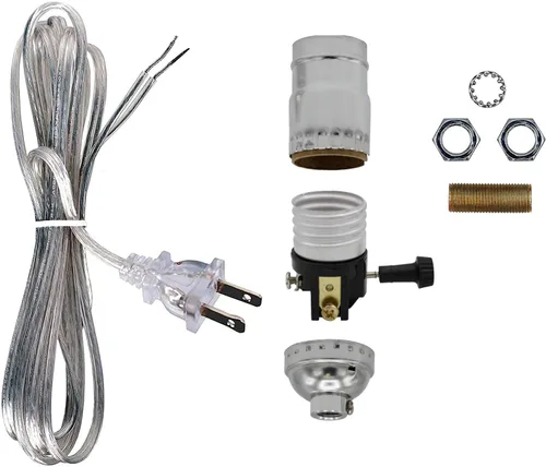 Miniatura 5 de Creative Hobbies Kit para hacer una lámpara o reparar - Todo el hardware esencial, socket de 3 vías y cable eléctrico a juego (Antiguo)