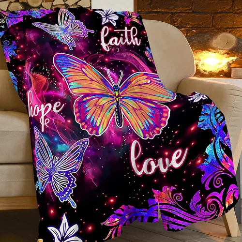 Miniatura 2 de Manta de mariposa colorida de forro polar, súper suave, acogedora y cálida, manta de felpa, regalos para niños y mujeres, 40 x 50 pulgadas