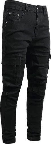 JUNBAOSS Jeans ajustados para hombre, elásticos, rasgados, ajustados, para hombre, pierna recta, cómodos, con cintura flexible, pantalones casuales