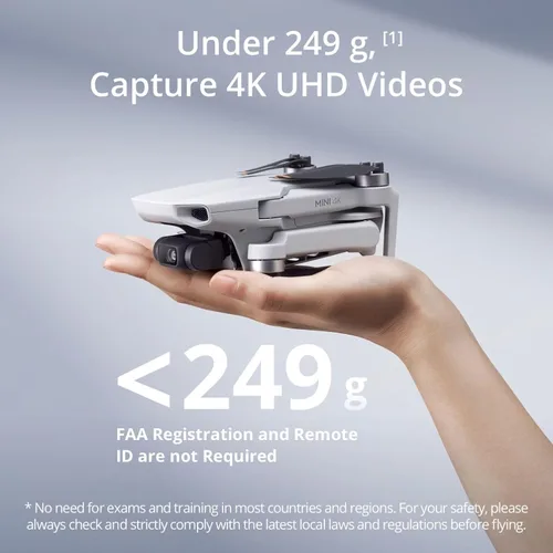 Miniatura 2 de DJI Mini - Combo de dron con cámara 4K, dron con cámara 4K UHD para adultos, menos de 249 g, estabilización de cardán de 3 ejes, transmisión