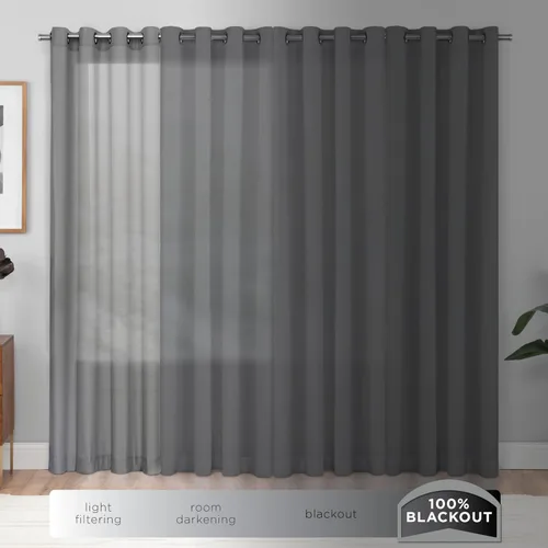 Miniatura 4 de Eclipse Décor Quinn - Cortina opaca 100 % sólida, con textura, absolutamente cero para privacidad, perfecta como cortinas de sala de estar
