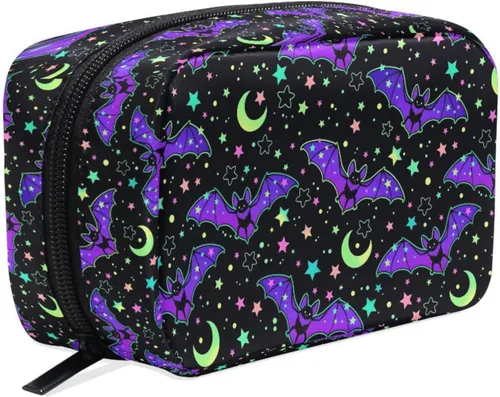 Miniatura 10 de MNSRUU Pequeña bolsa de cosméticos para niñas y mujeres, de viaje, con estampado de leopardo colorido, organizador de artículos de tocador