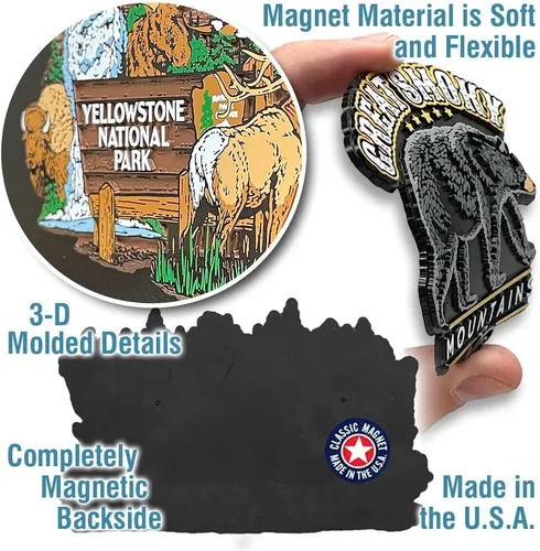 Miniatura 3 de Gatlinburg - Imán de oso negro de Classic Magnets, 4.1 x 2.5 pulgadas, recuerdos y regalos coleccionables de goma 3D de estilo vintage fabricados