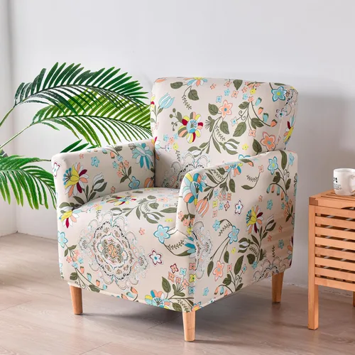 Miniatura 49 de LiveGo - Funda elástica para sillón de mediados de siglo moderno de 1 pieza, fundas de acento de jacquard para silla con brazos, fundas impermeables