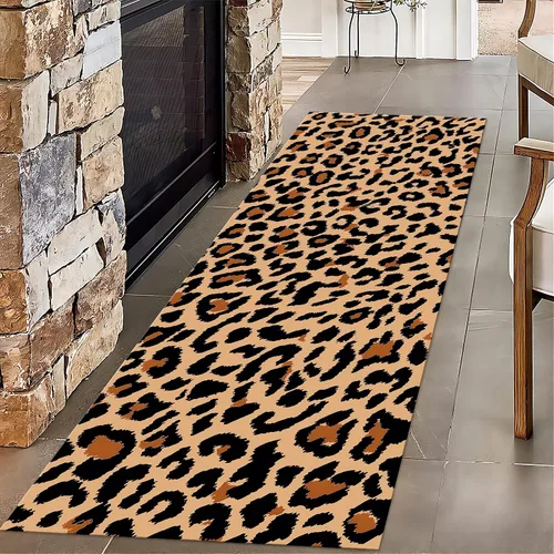 Miniatura 29 de Alfombra de pasillo con estampado de tigre, 2 x 10 pies, alfombra de rayas con estampado de piel de animal, alfombra interior a rayas blancas y 5
