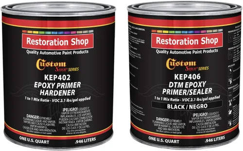 Miniatura 11 de Custom Shop - Imprimación/sellador epoxi negro de 2.1 COV (kit de galones) anticorrosivo DTM de alto rendimiento para uso automotriz e industrial.