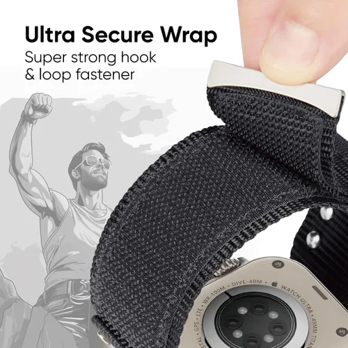 Miniatura 3 de Suitisbest Correa deportiva compatible con Apple Watch Ultra 2 Band/Apple Watch Ultra Band 1.929 in 1.772 in 1.732 in 1.654 in para hombre, correa
