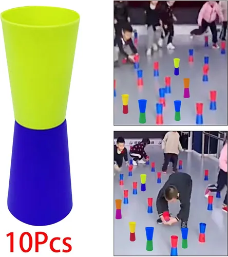 Miniatura 6 de 10 tazas abatibles invertidas para entrenamiento de agilidad de velocidad y coordinación corporal Verde azul oscuro