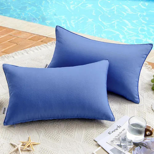 Miniatura 44 de MIULEE - Juego de 2 fundas de almohadas decorativas para exteriores, impermeables, cuadradas, para jardín, para cenador de primavera, tienda de Negro