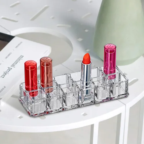 Miniatura 2 de Amazing Abby - Charm - Paquete de 2 organizadores de lápiz labial acrílico de 12 ranuras, soporte para lápiz labial, soporte para brillo de labios