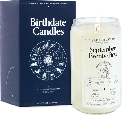Miniatura 36 de Velas con fecha de nacimiento, 28 de octubre, velas perfumadas del zodiaco de Escorpio, regalo de cumpleaños, aroma a bergamota, canela y caoba