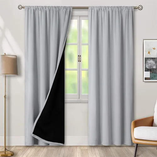 Miniatura 53 de BGment - Cortinas opacas para sala de estar de 63 pulgadas de largo, juego de 2 paneles, cortinas para oscurecer toda la habitación, cortinas
