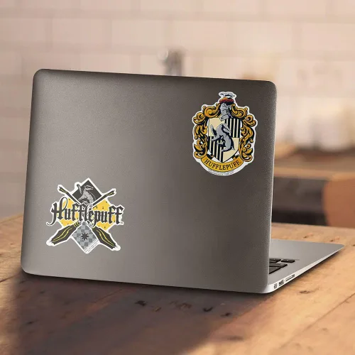 Miniatura 4 de Popfunk Harry Potter Hufflepuff Logo Hogwarts Youth Kids Boys & Girls Sudadera con capucha y calcomanías