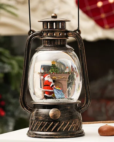 Miniatura 6 de Decoraciones de Navidad para interiores, globo de nieve musical de Navidad con temporizador de 6 horas, globos de nieve iluminados con ángel