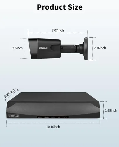 Miniatura 6 de Sistema de cámara de seguridad para exteriores con cable 4K Ultra HD y visión nocturna IR de 100 pies, cámaras POE para seguridad del hogar, kit