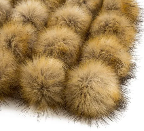 Miniatura 8 de 12 piezas de bolas de pompón de piel sintética con lazo elástico para sombreros, zapatos, bufandas, guantes, bolsas, llaveros, abalorios, accesorios