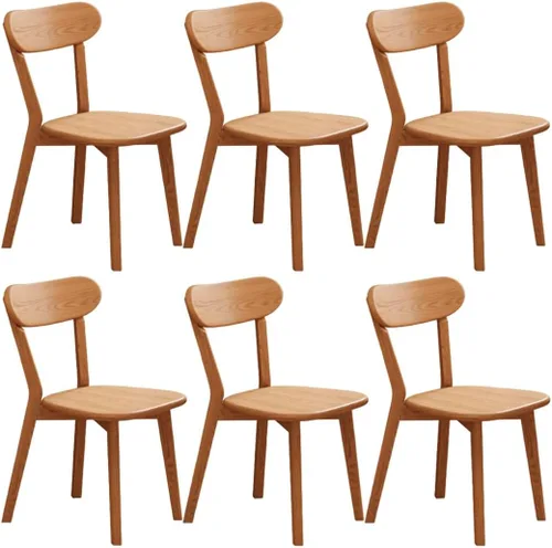 Miniatura 16 de YVYKFZD Sillas de comedor de madera maciza, juego de sillas de cocina con respaldo curvo, silla de comedor sin brazos, silla auxiliar cómoda de Negro