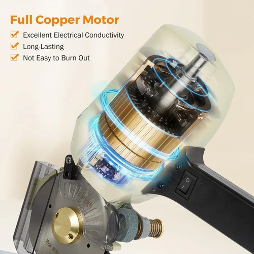 Miniatura 7 de BEAMNOVA Cortador de Tela Eléctrico con Rodillo de Corte de Tela Cortador Manual de Tela con Cuchilla Rotativa Extra de 4 Pulgadas para Vestimenta