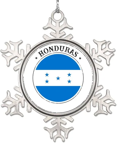 Miniatura 7 de Adornos de Navidad con la bandera de Haití 2022, adorno de copo de nieve, recuerdo de la ciudad del país, adornos de árbol de Navidad, regalo