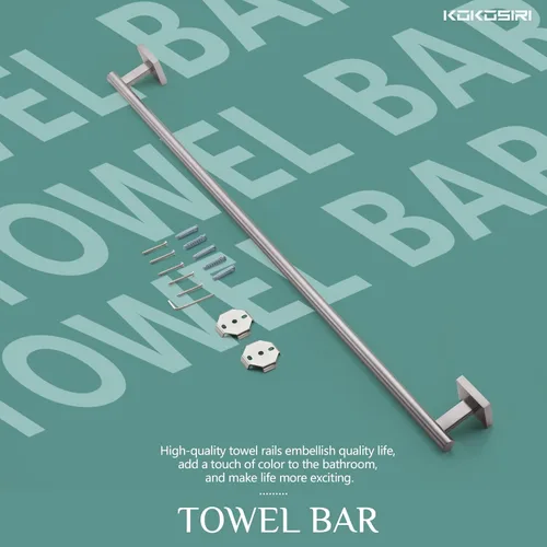 Miniatura 9 de KOKOSIRI Toallero de baño, toallero para baño, cocina, collar de 32 pulgadas, níquel cepillado, acero inoxidable B4005BR-L32