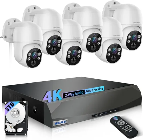 Miniatura 11 de 【Almacenamiento de 90 días y 4K Ultra HD】 Sistema de cámara de seguridad con cable, cámaras de seguridad POE para exteriores, sistema de cámara IP